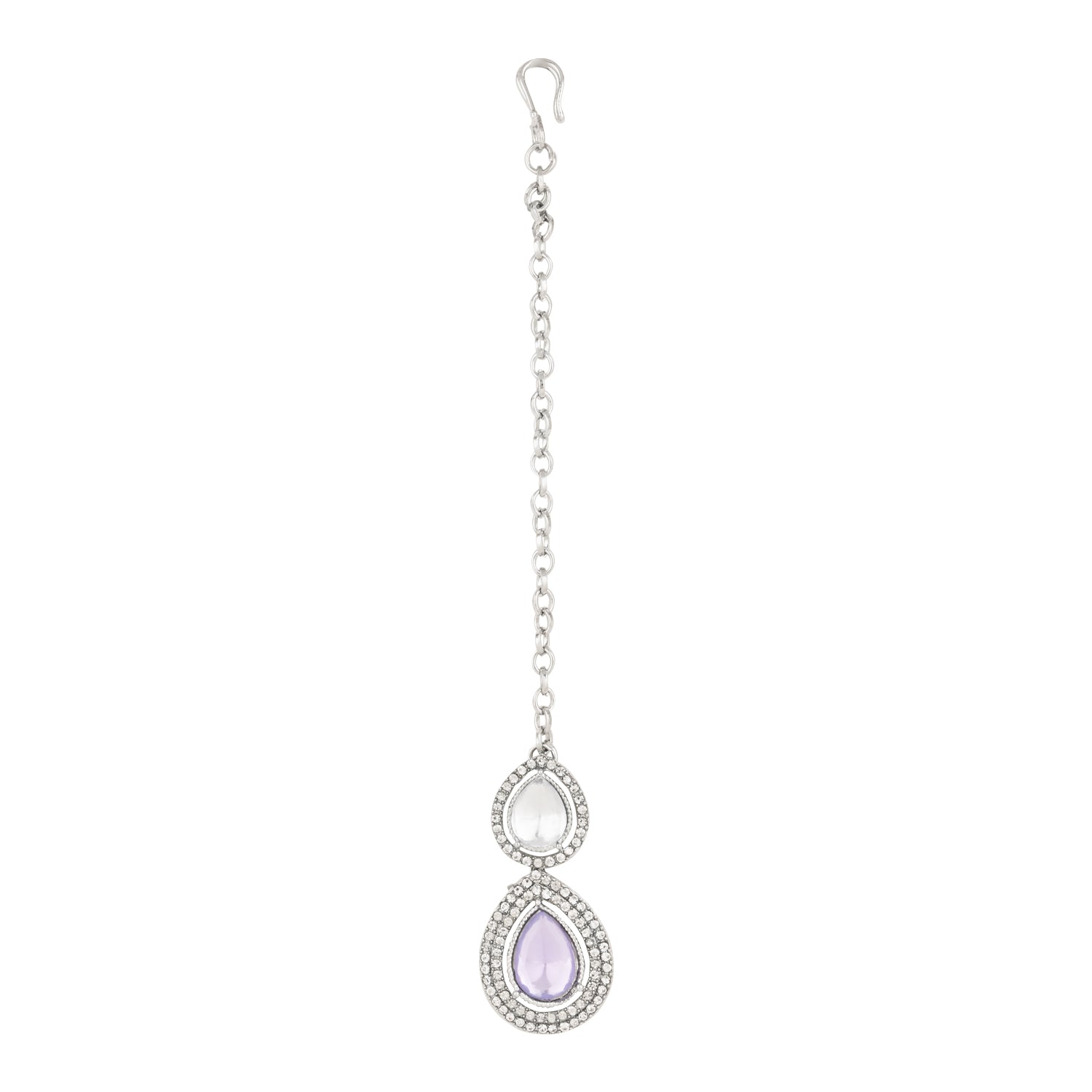 Hamsika Rhodium Purple Choker Set