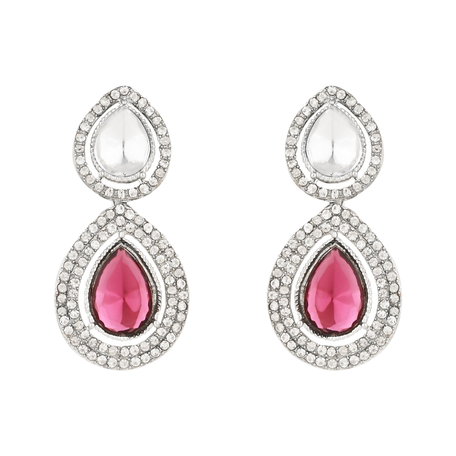 Hamsika Rhodium Wine Choker Set