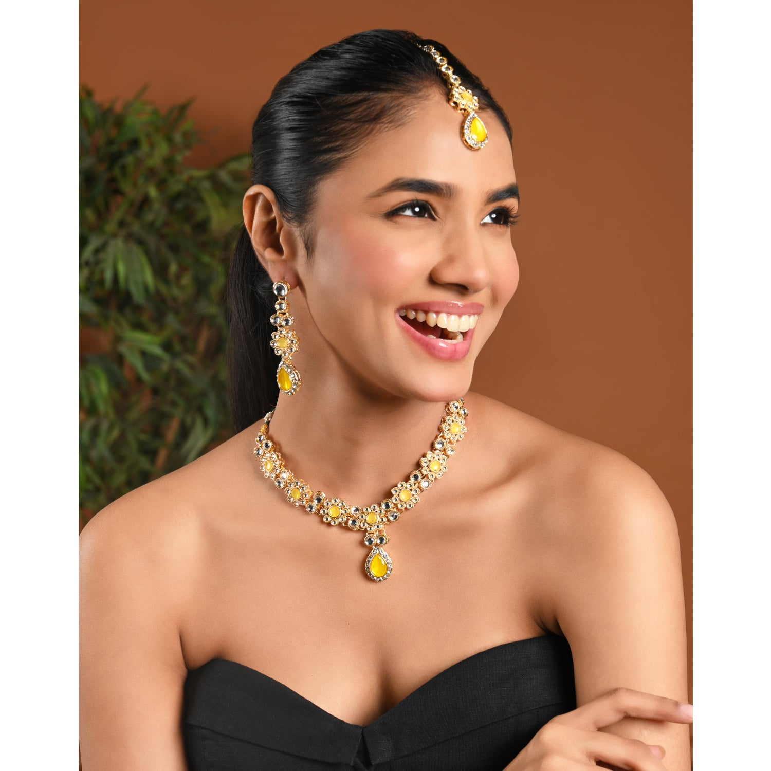 Archana YellowJewellery set