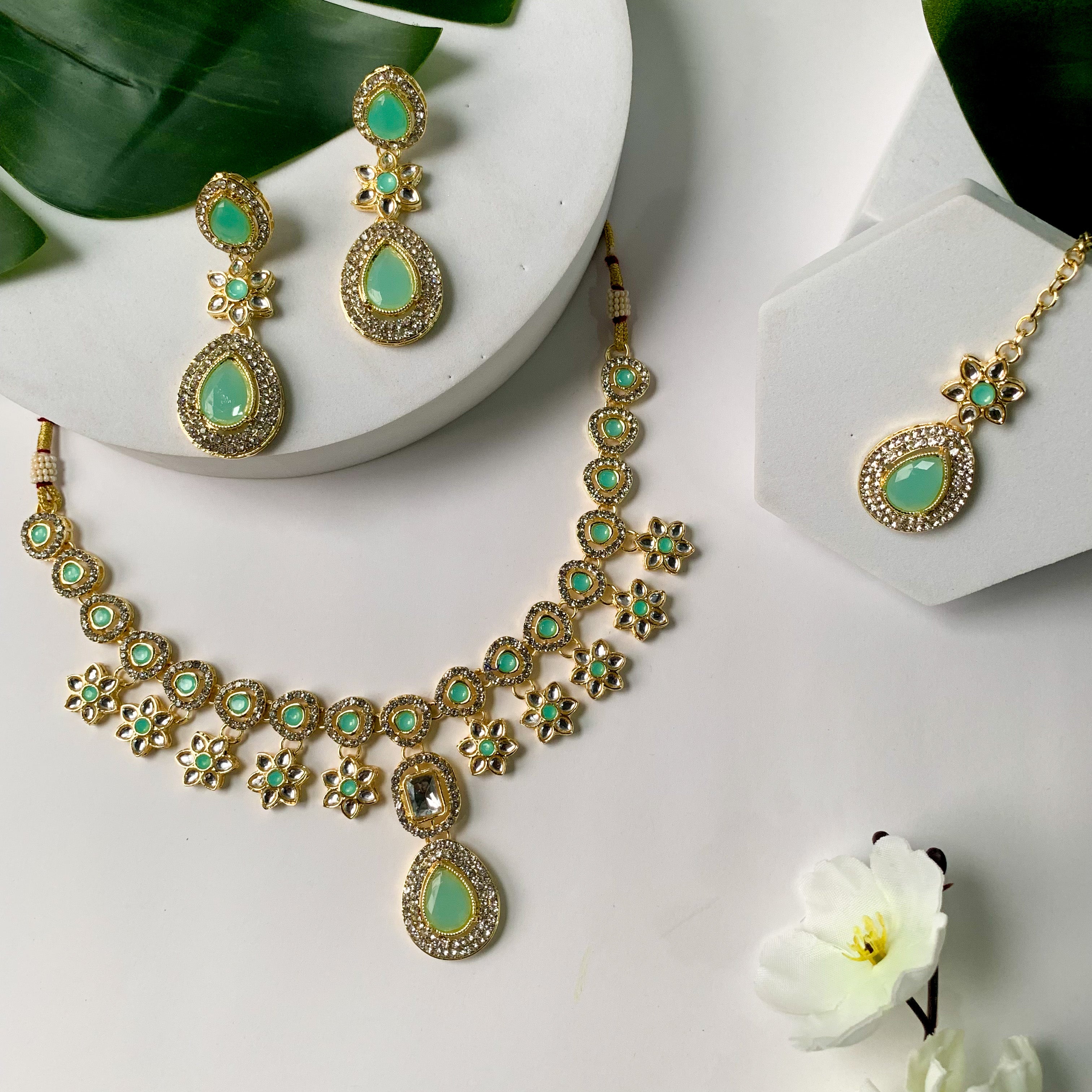 Vansha Mint Necklace set