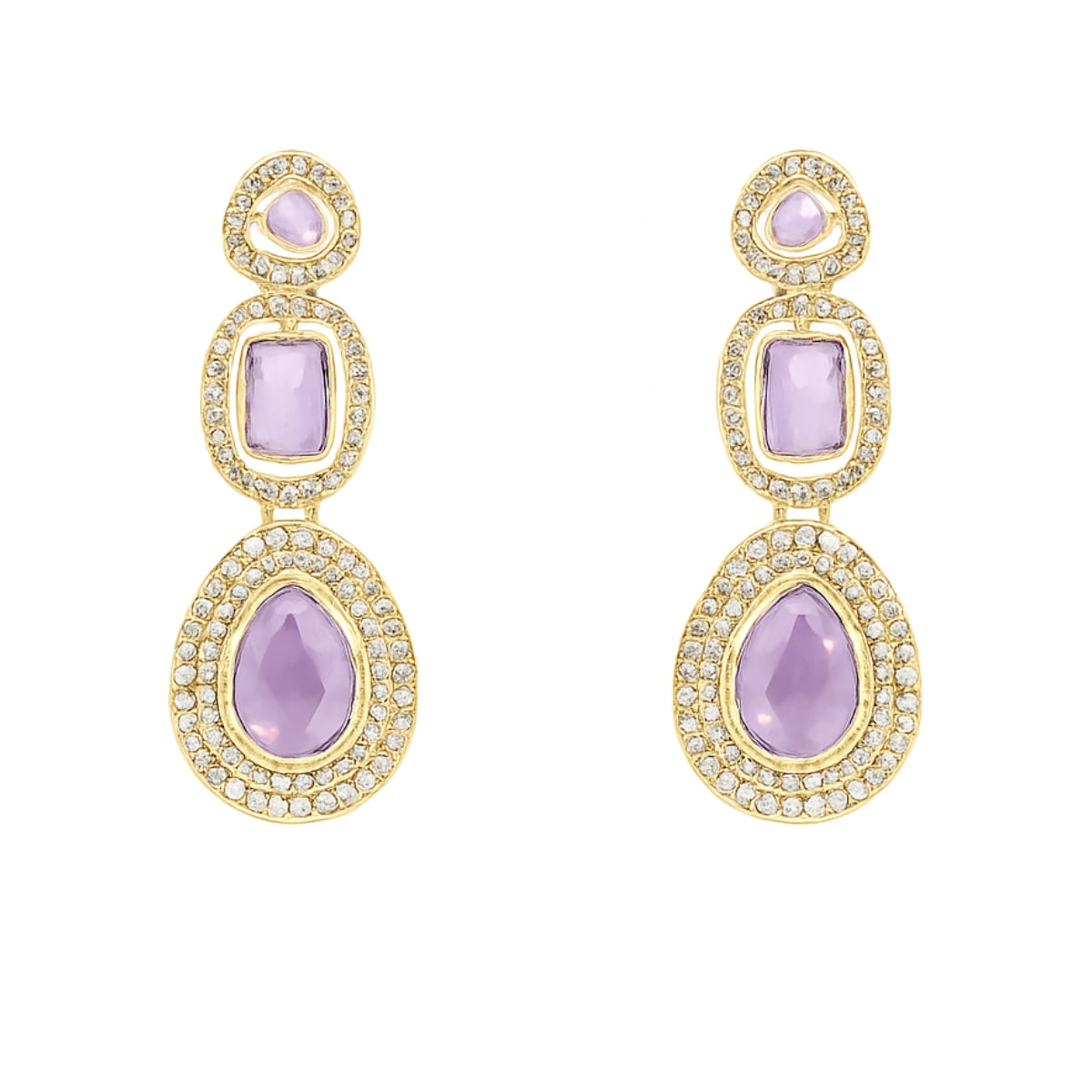 Myrah -Purple Gold-Plated Necklace Set