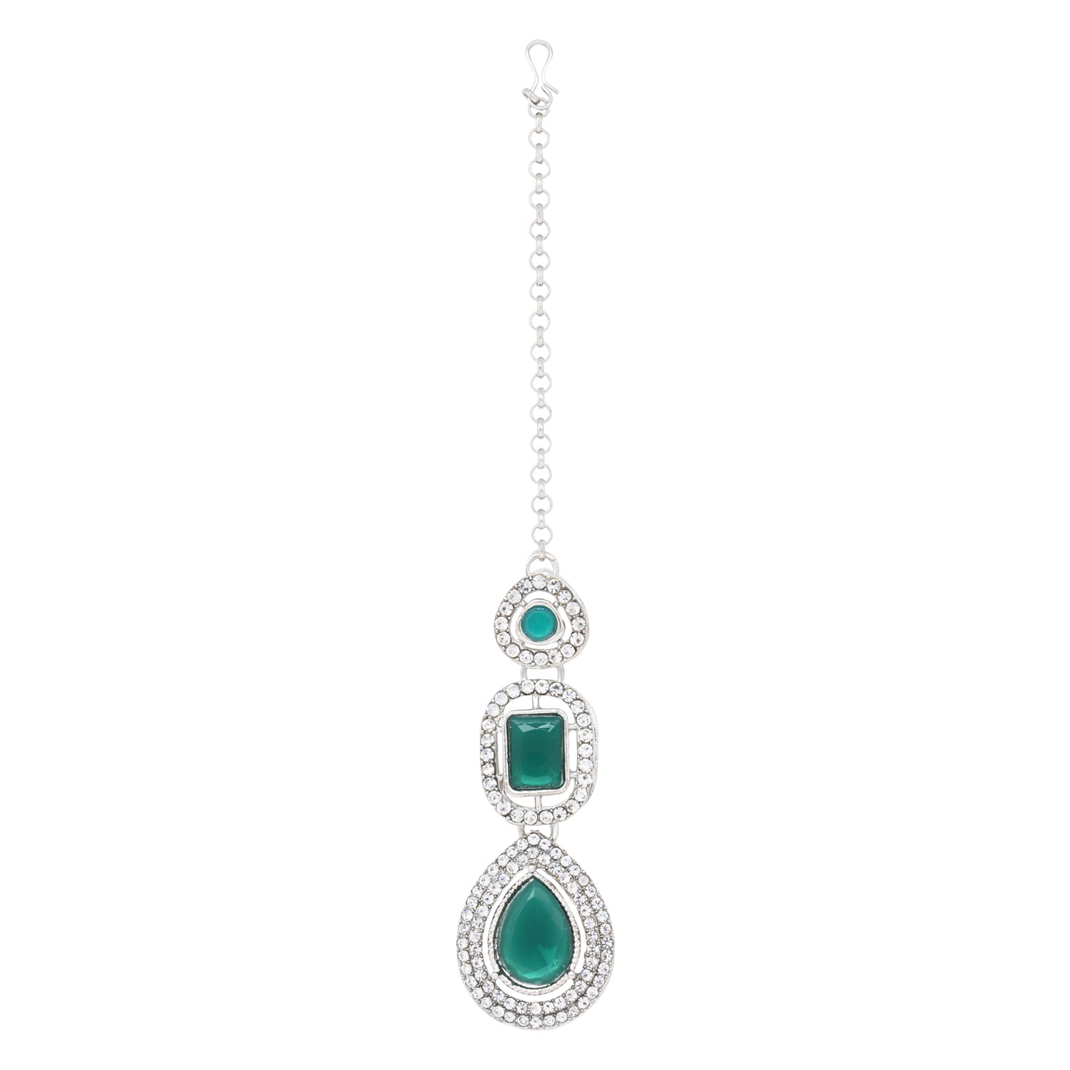 Bhumi Silver Green Necklace set