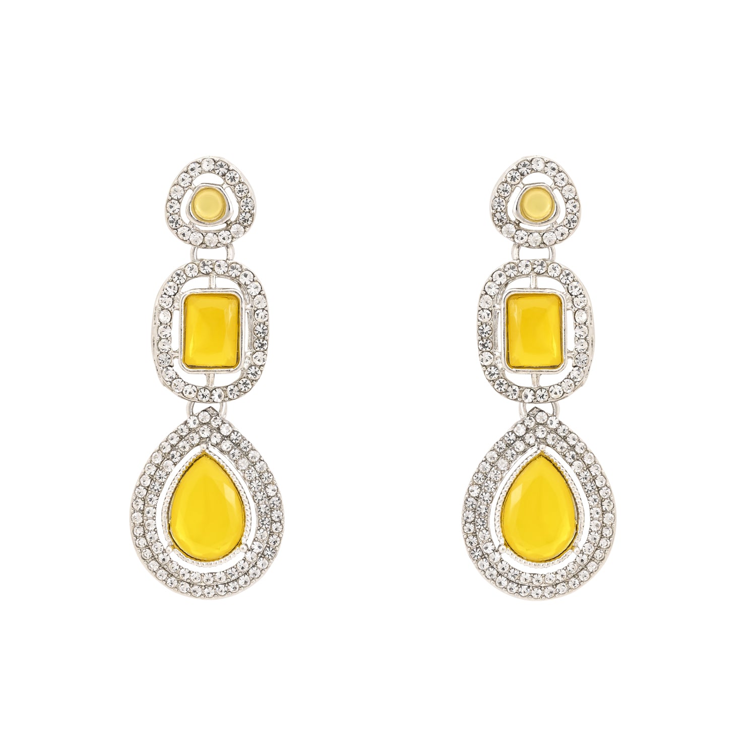 Bhumi Silver Yellow Necklace set