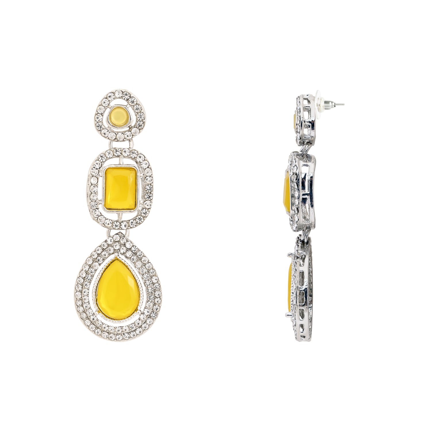 Bhumi Silver Yellow Necklace set