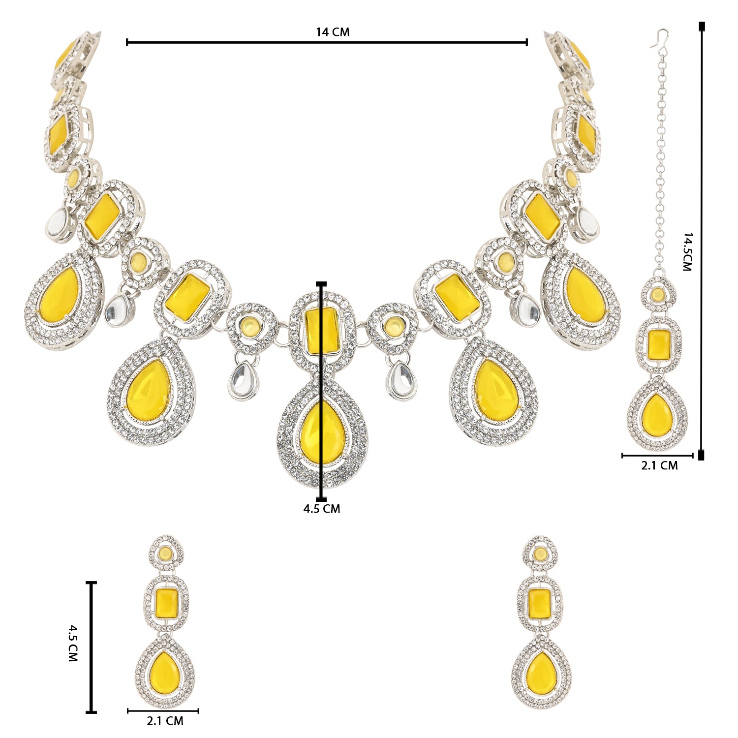 Bhumi Silver Yellow Necklace set