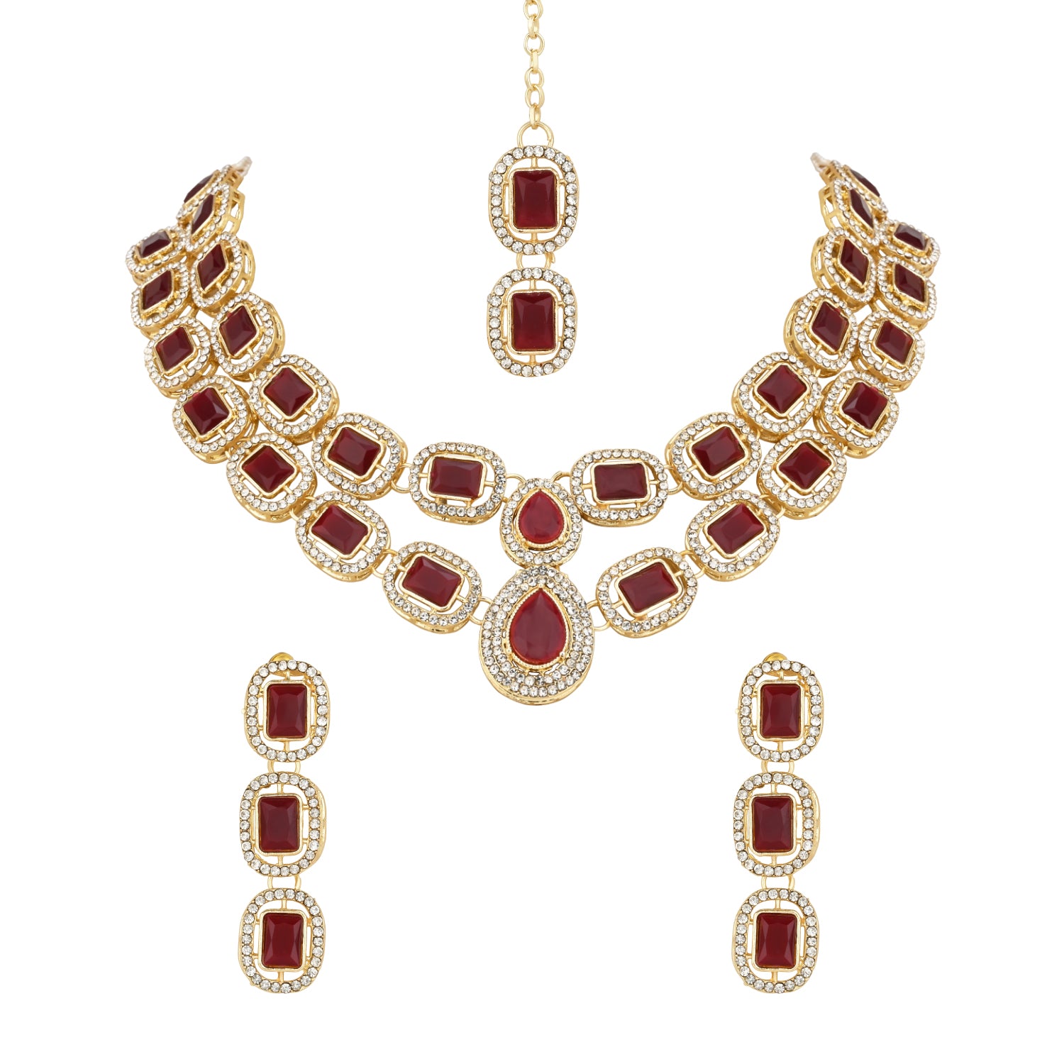 Parineeti Maroon Necklace set