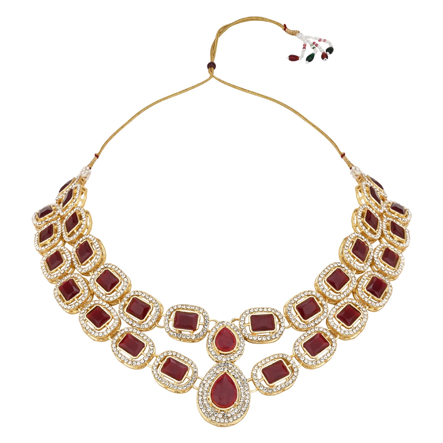 Parineeti Maroon Necklace set