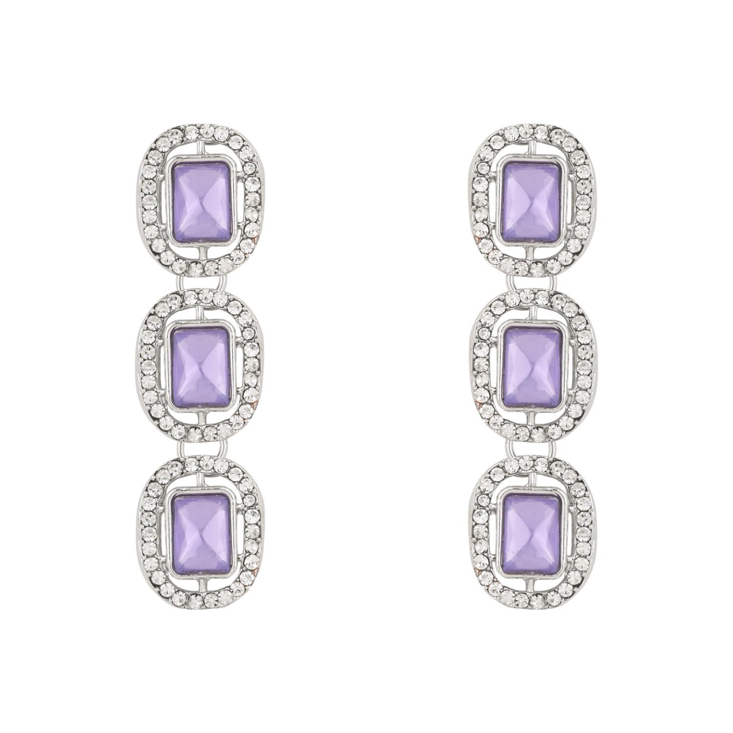 Parineeti Rhodium Purple Necklace set