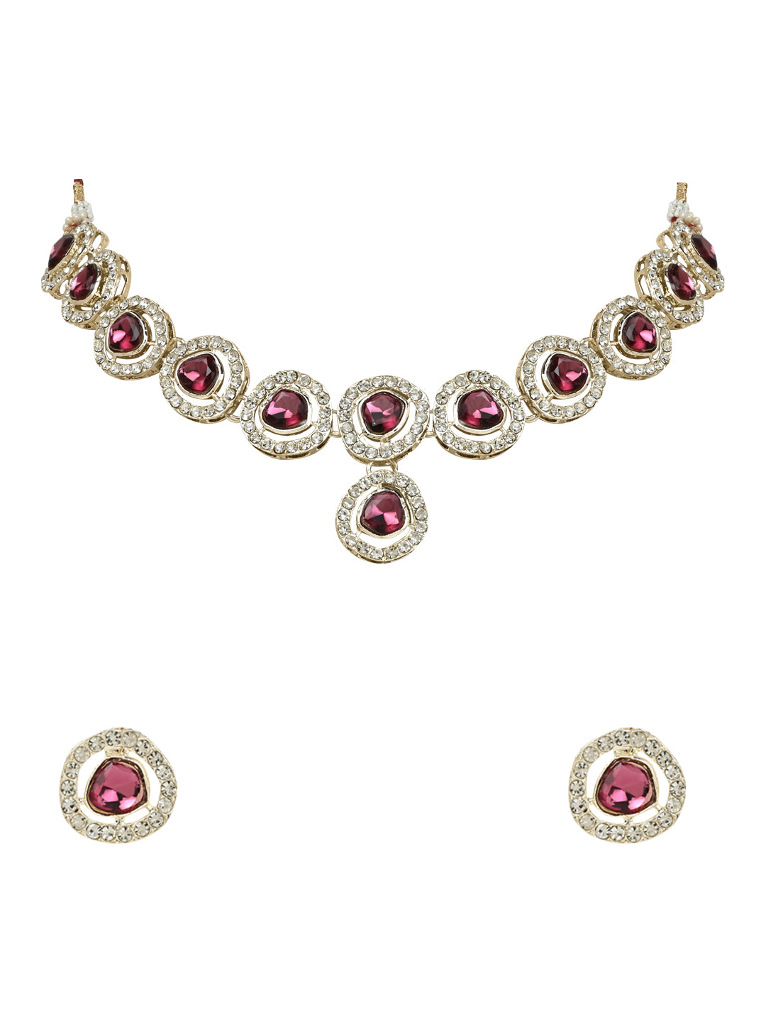 Soumya Wine Necklace Set