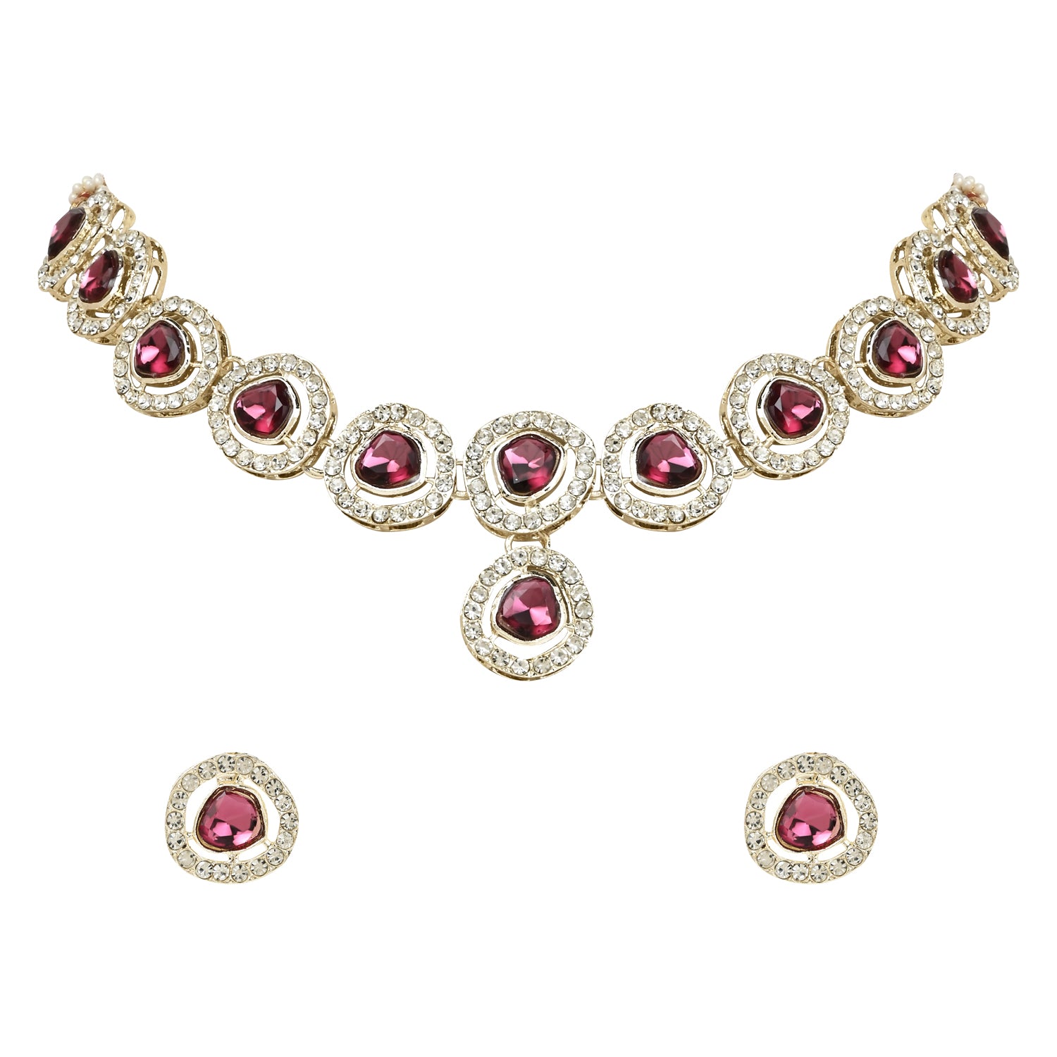Soumya Wine Necklace Set