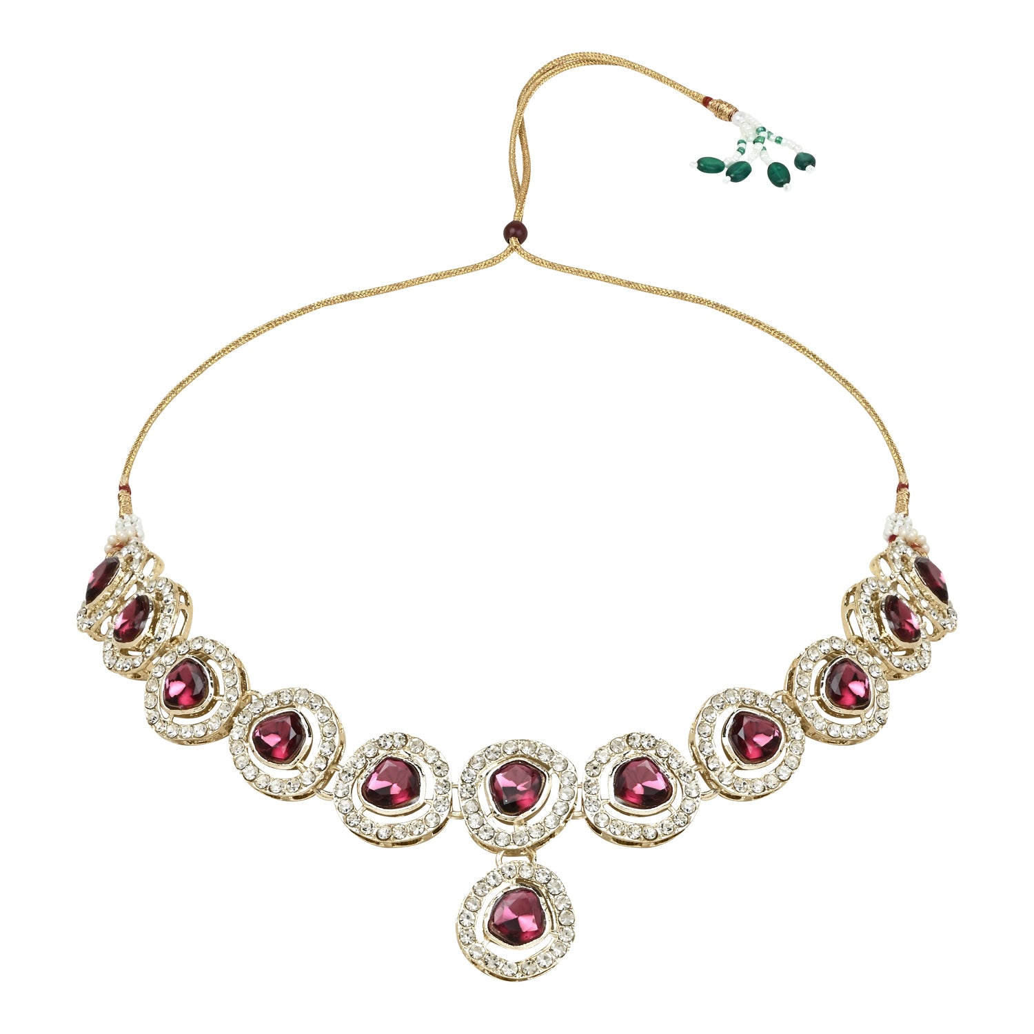 Soumya Wine Necklace Set