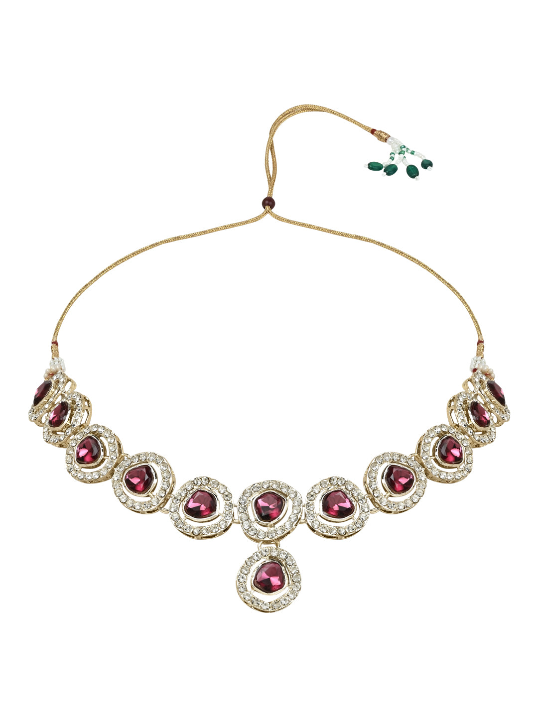 Soumya Wine Necklace Set