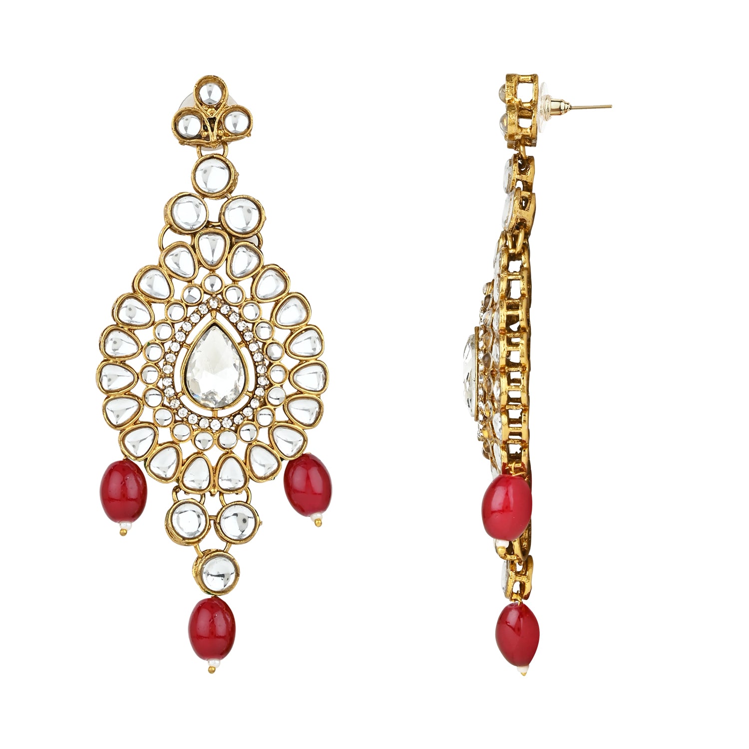 Mounika Maroon Necklace Set