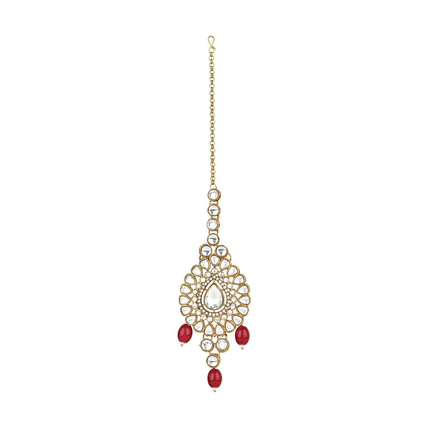 Mounika Maroon Necklace Set