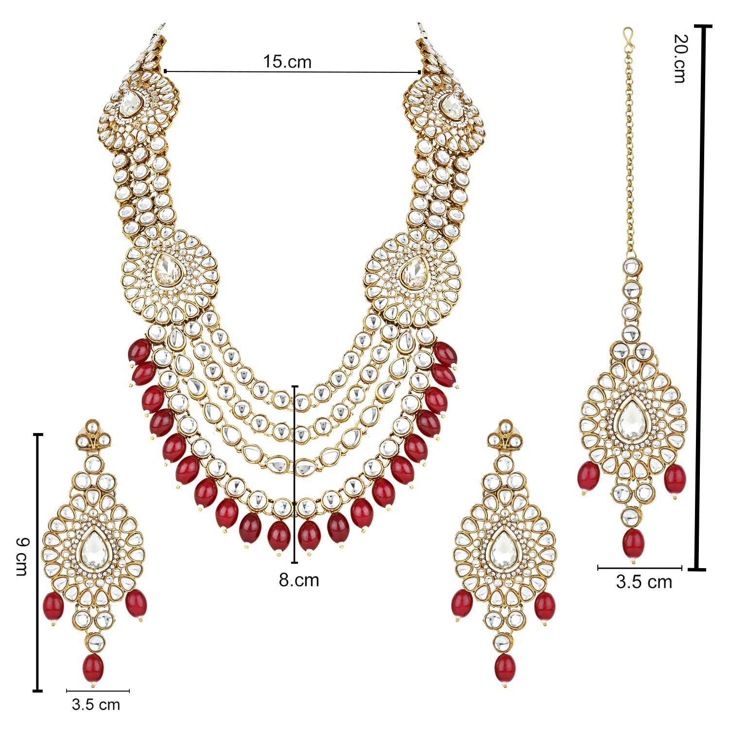 Mounika Maroon Necklace Set