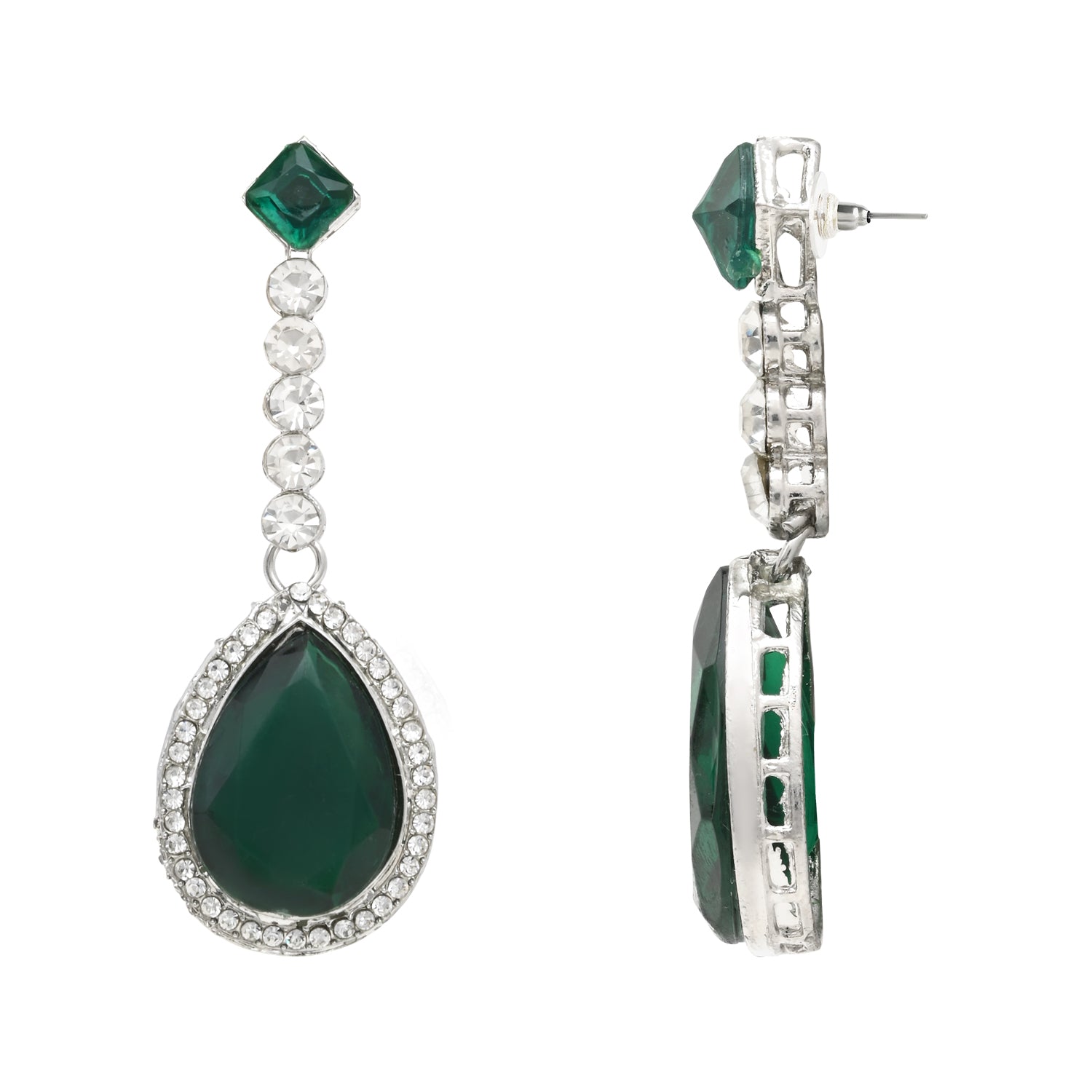 Rivisha Silver Green Necklace Set