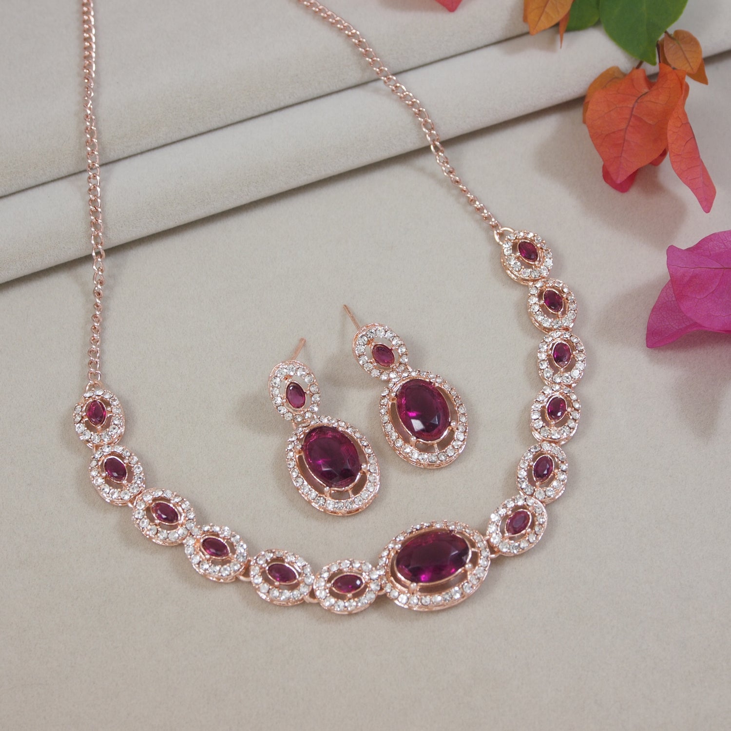 Ruvina Wine Necklace Set