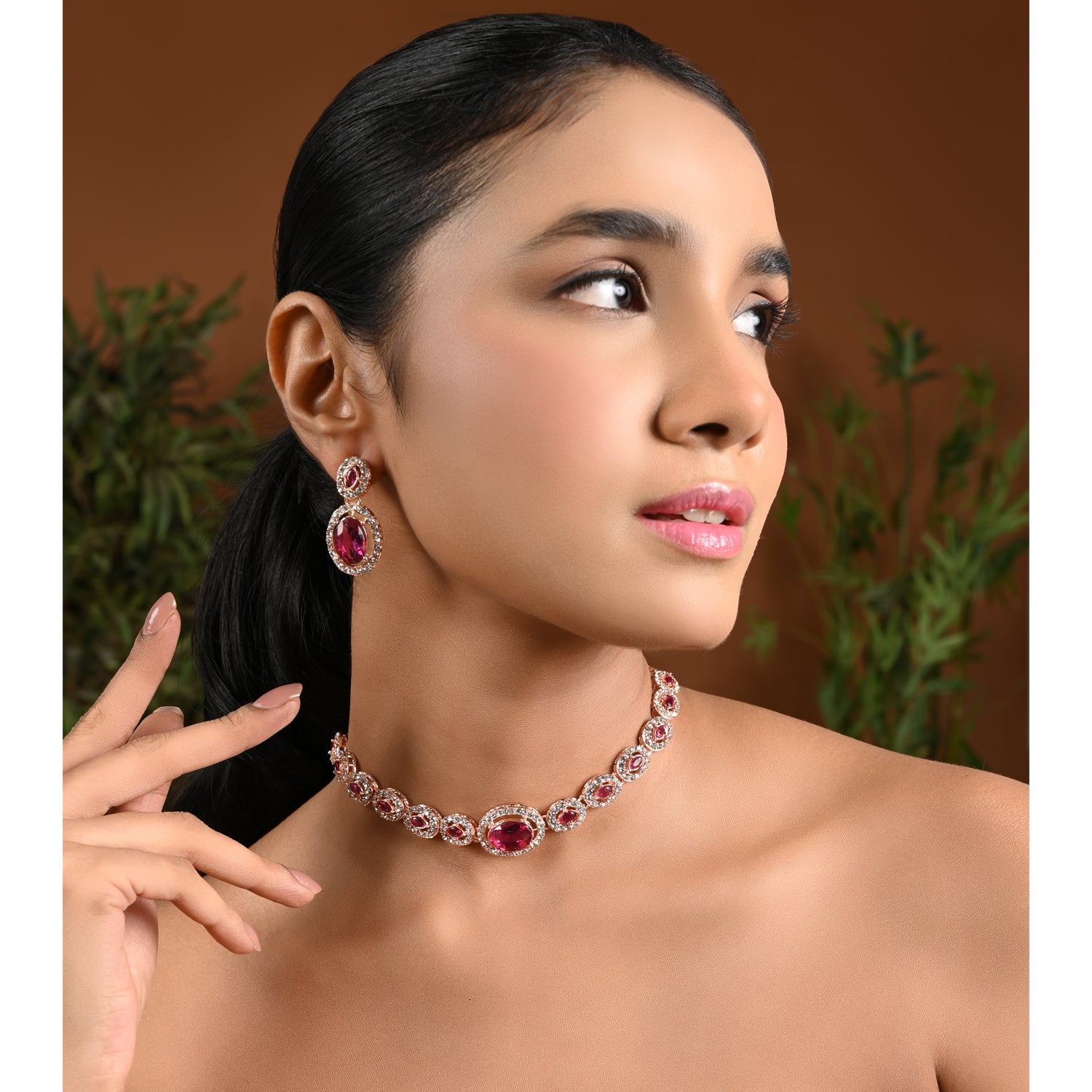 Ruvina Wine Necklace Set