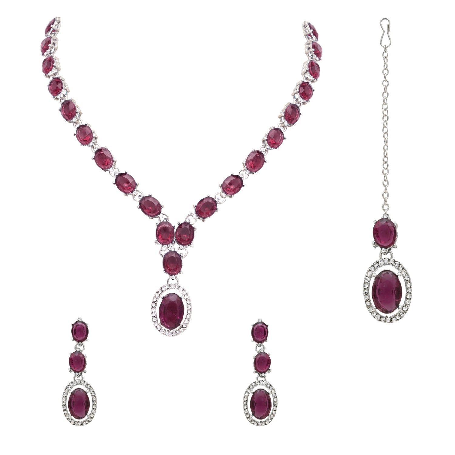 Neyara Silver Wine Necklace Set