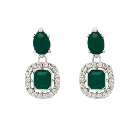 Sivanya Silver Green Necklace Set