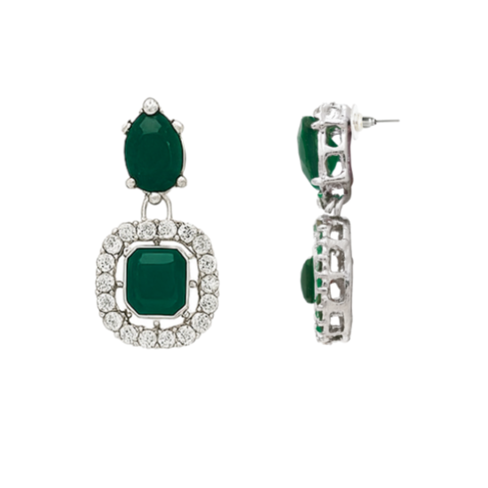 Sivanya Silver Green Necklace Set