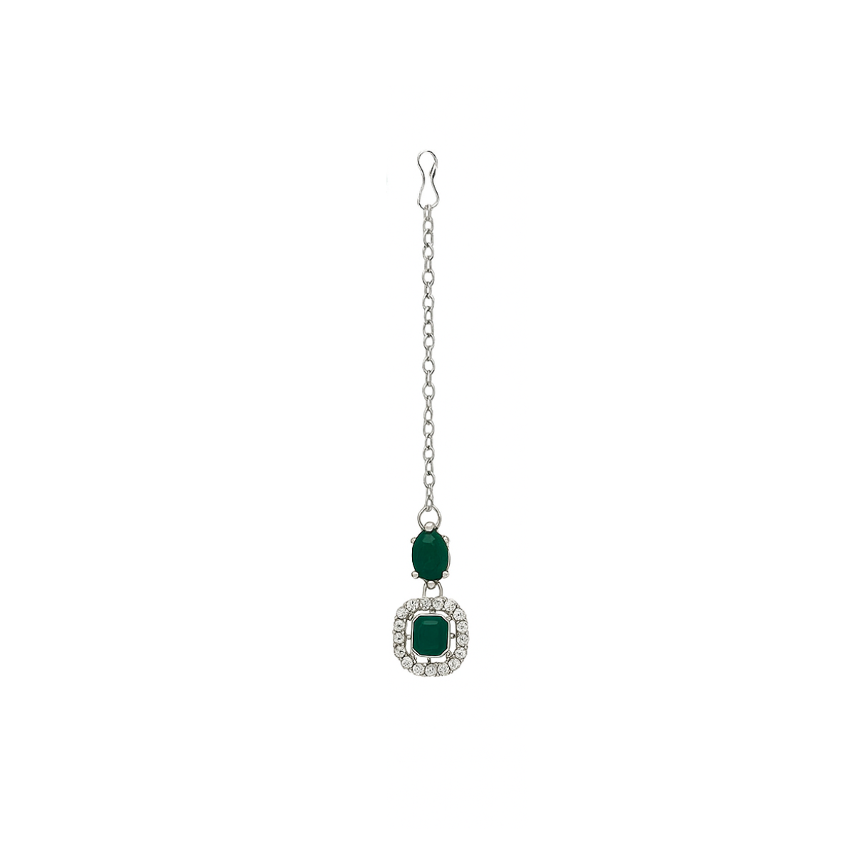 Sivanya Silver Green Necklace Set