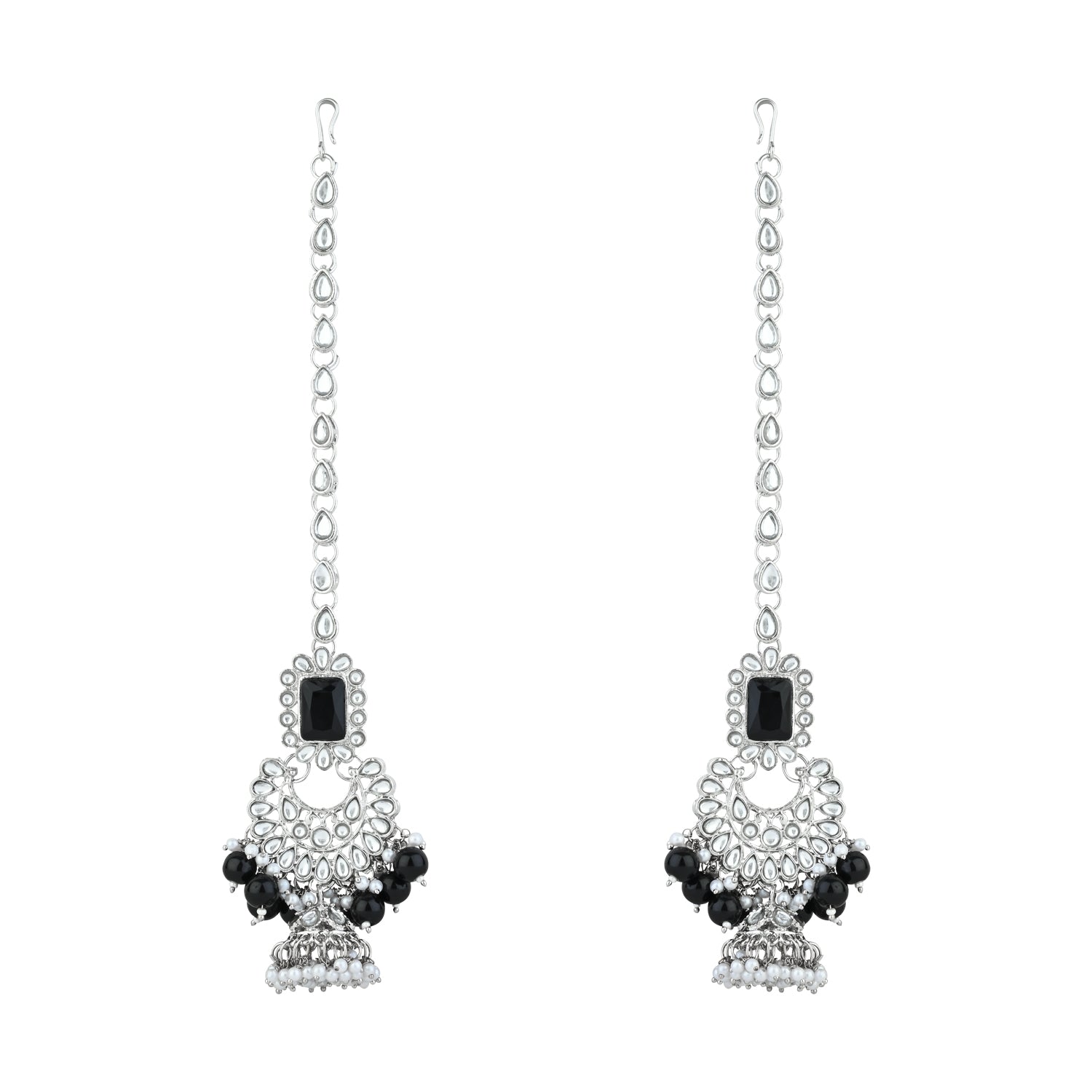 Anshika Silver Black Choker Set