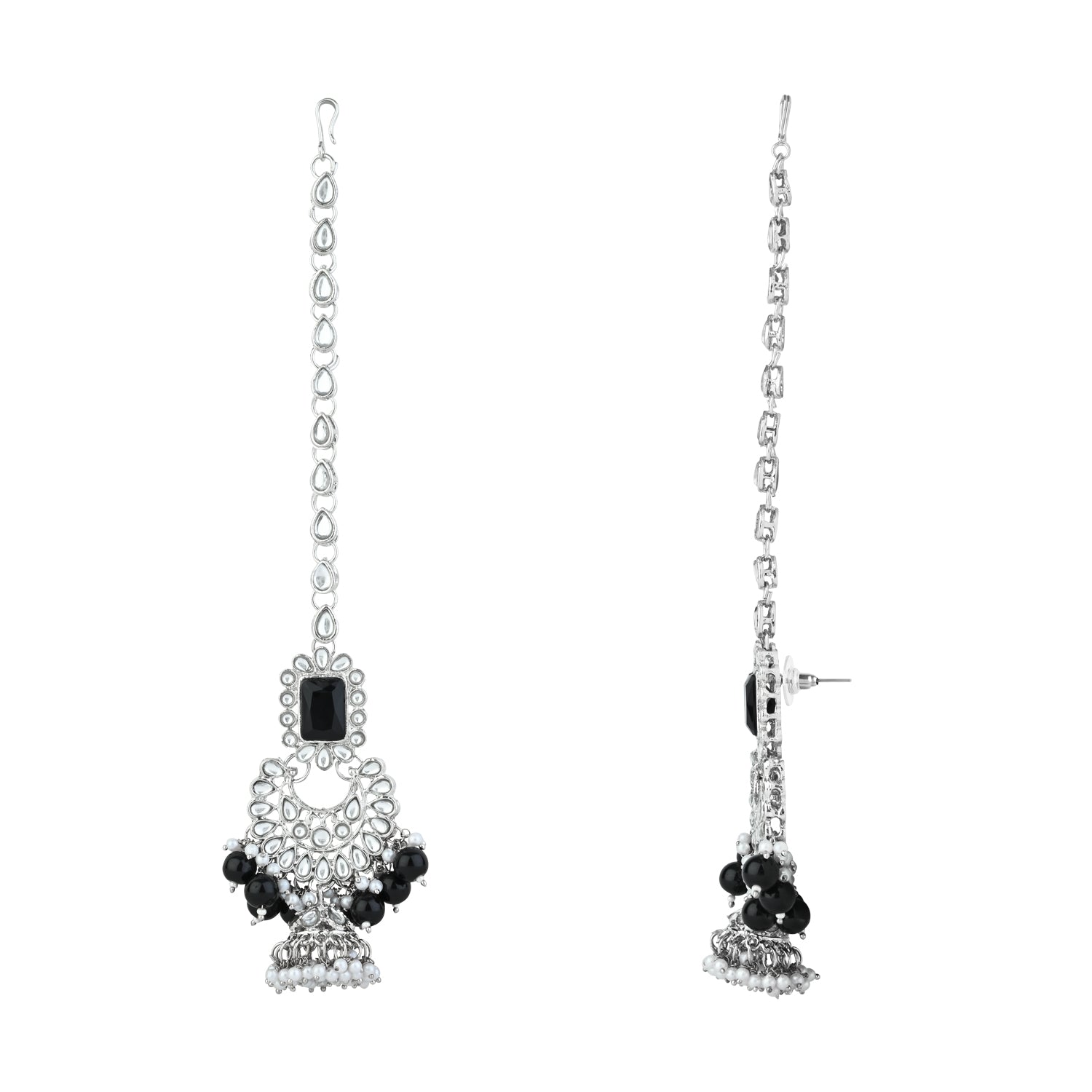 Anshika Silver Black Choker Set