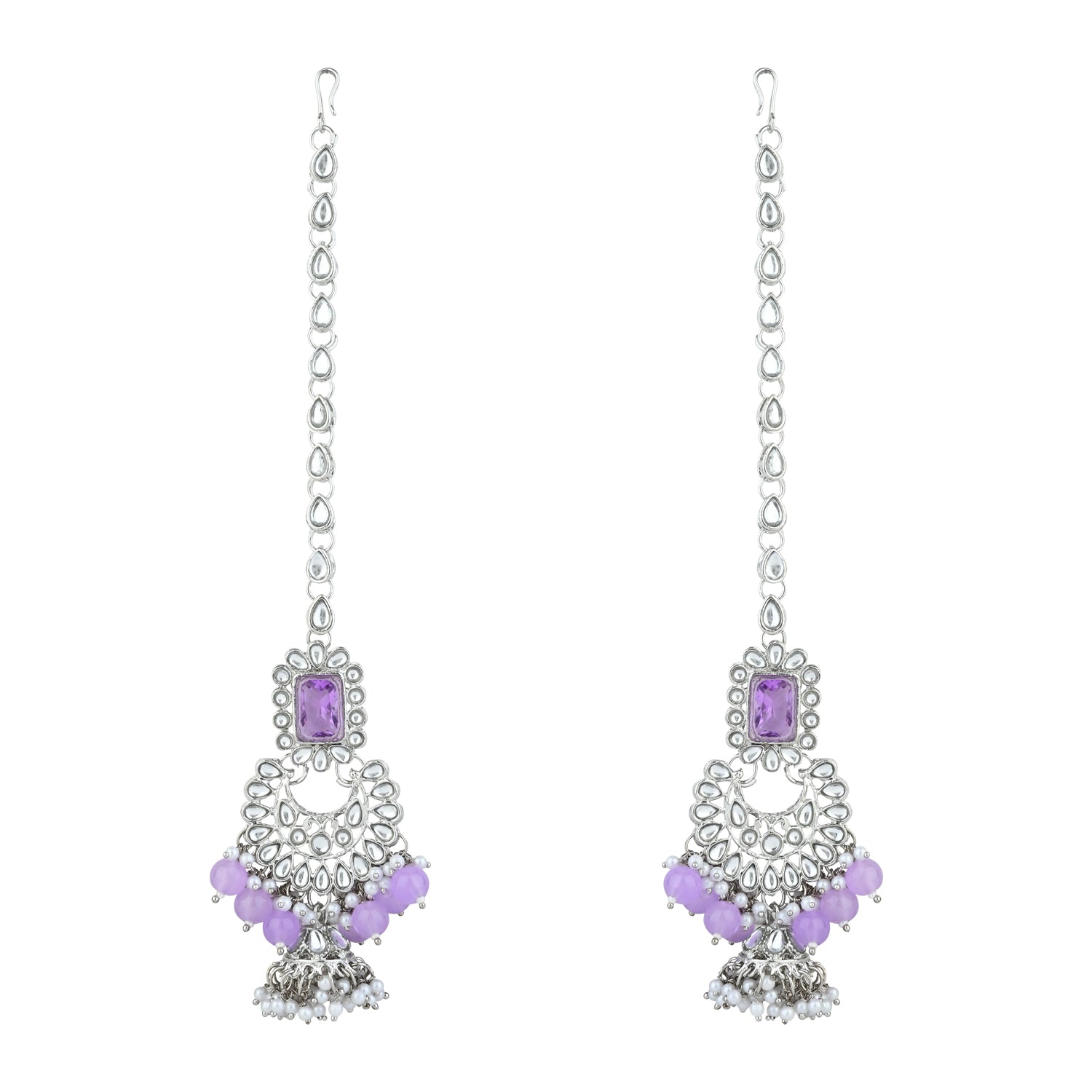 Anshika Silver Purple Choker Set