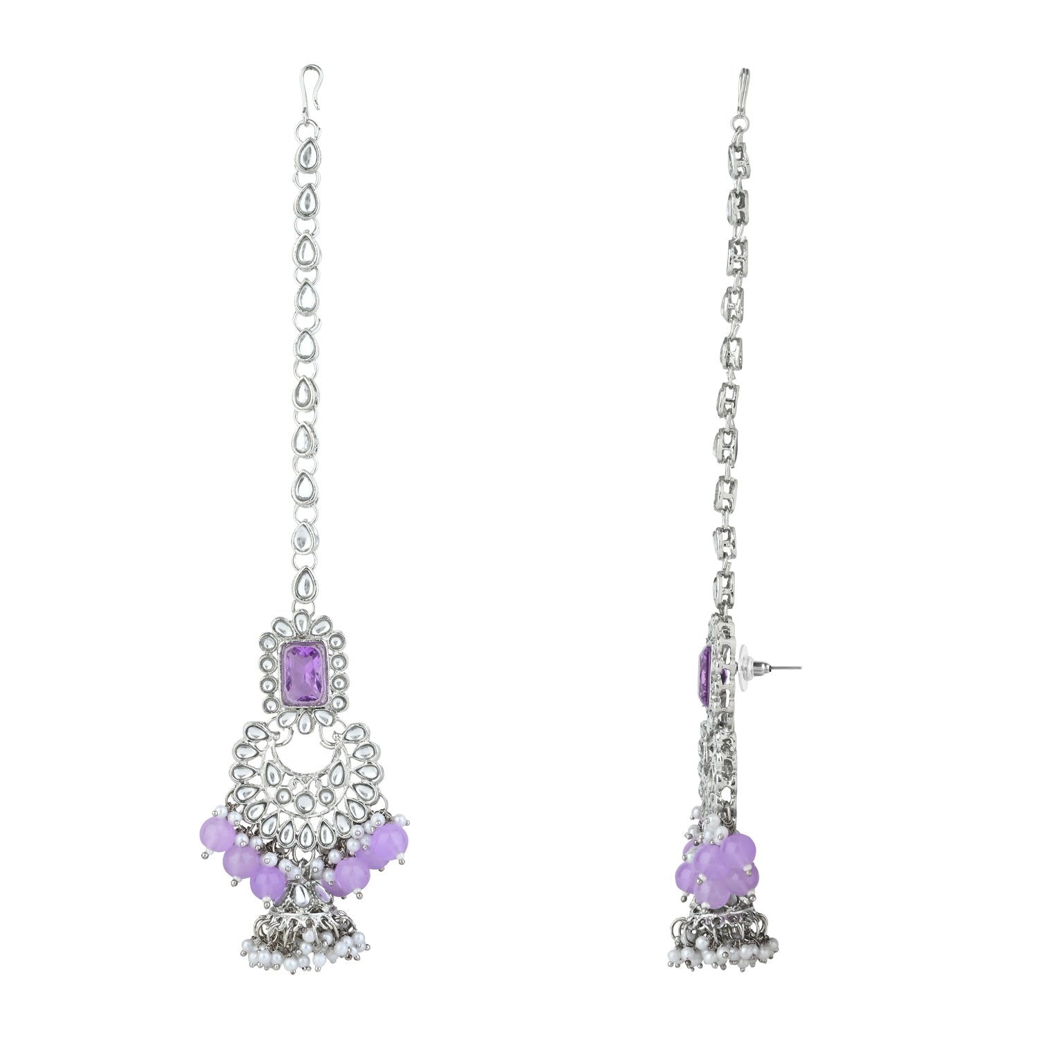 Anshika Silver Purple Choker Set