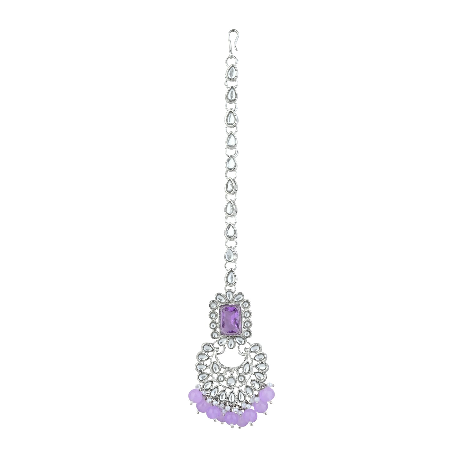 Anshika Silver Purple Choker Set