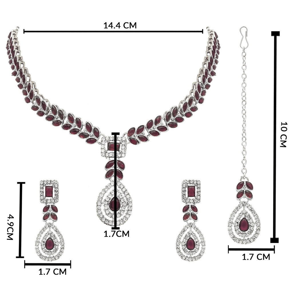 Kivisha Silver Wine Necklace Set