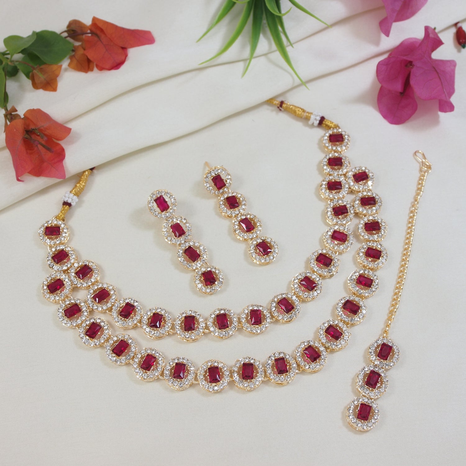 Ishvira Pink Necklace Set
