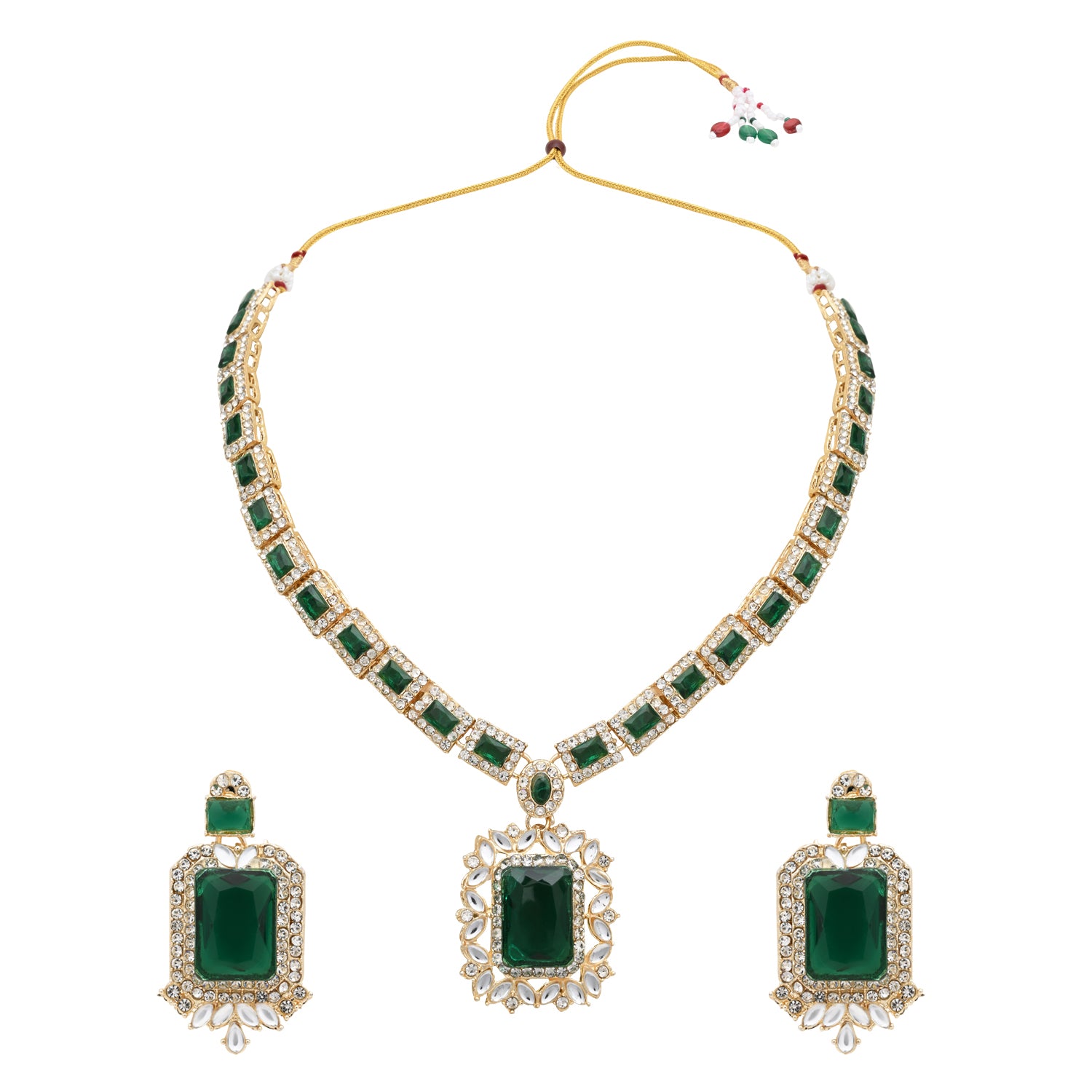 Vrinaya Green Necklace Set