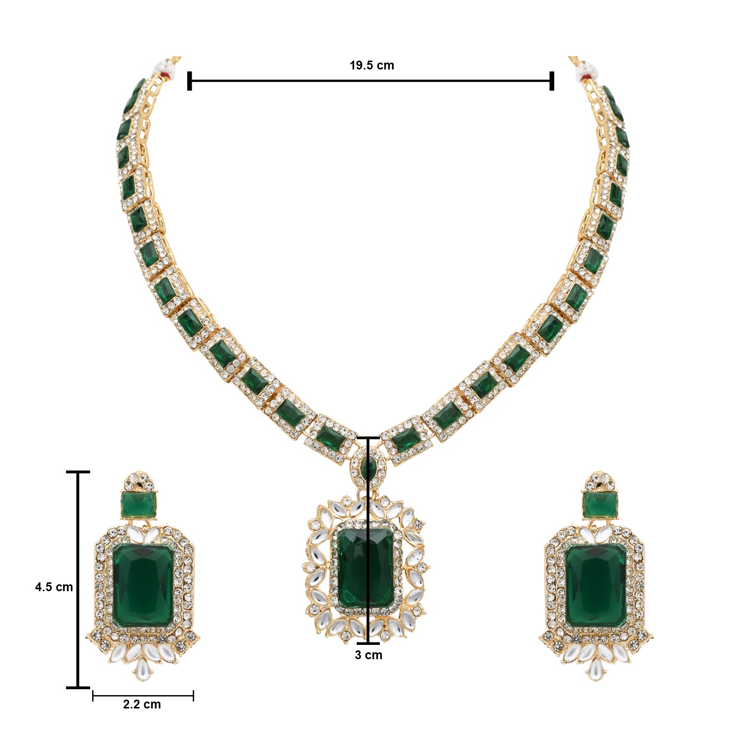 Vrinaya Green Necklace Set