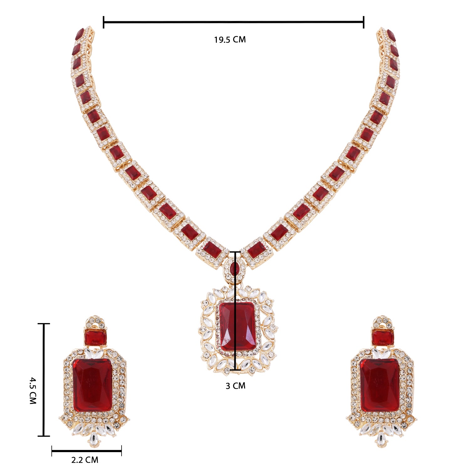 Vrinaya Maroon Necklace Set