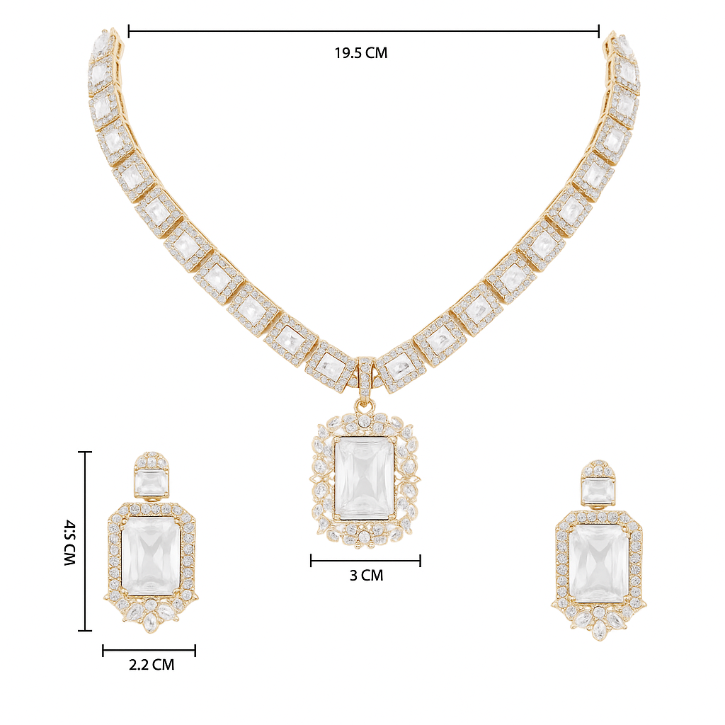 Vrinaya White Necklace Set