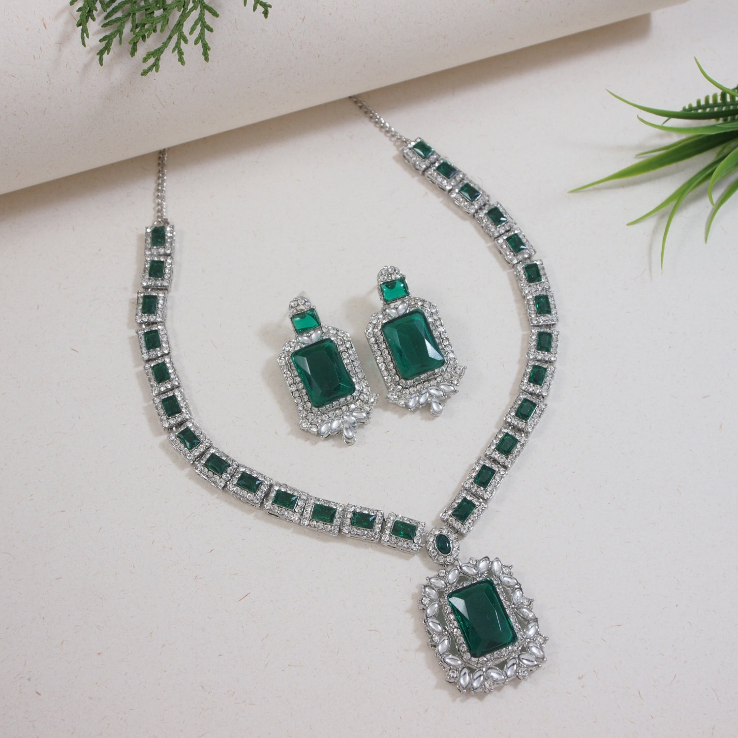 Silver kundan CZ Jewellery sets