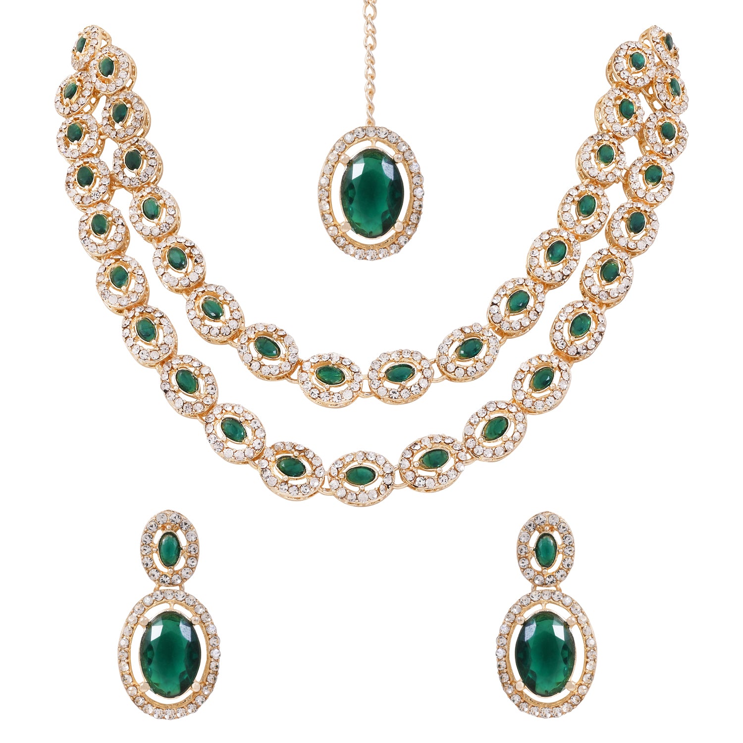 Ziyana Green Necklace Set