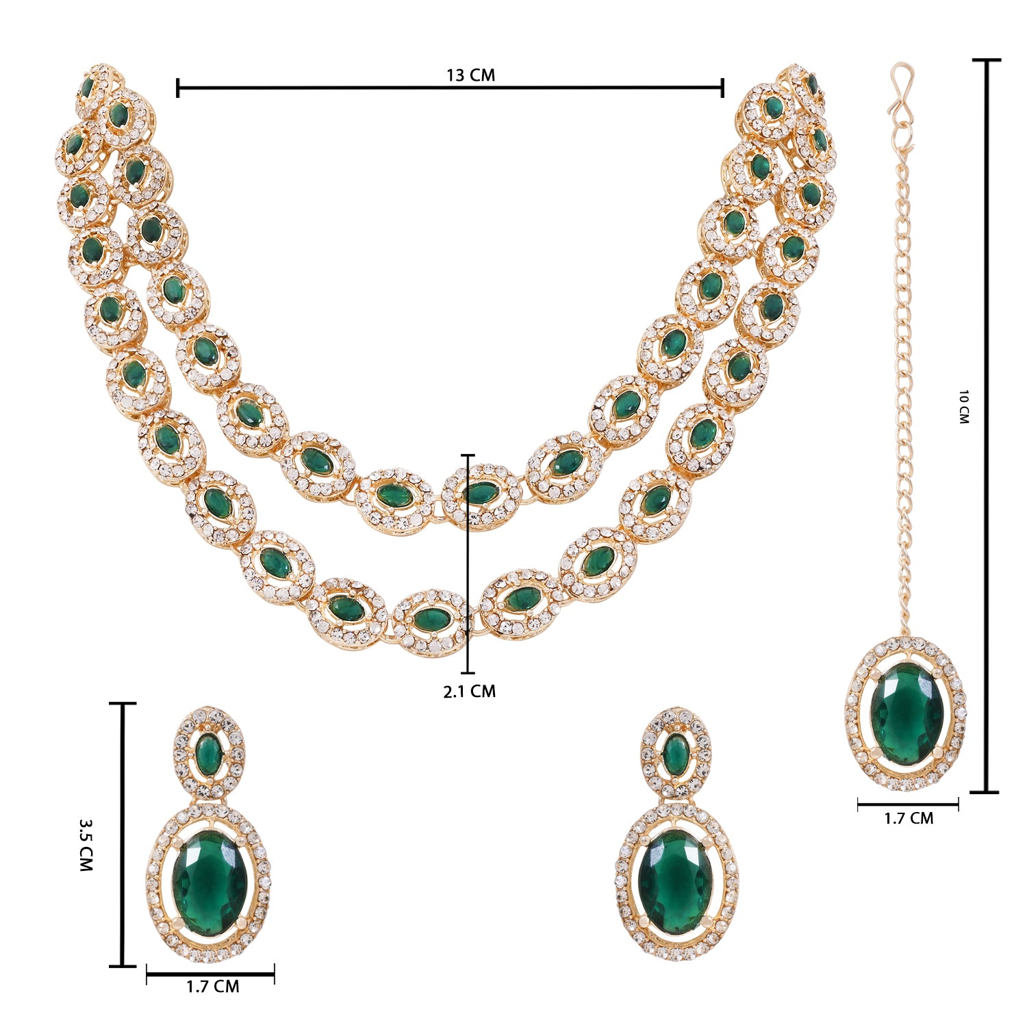 Ziyana Green Necklace Set