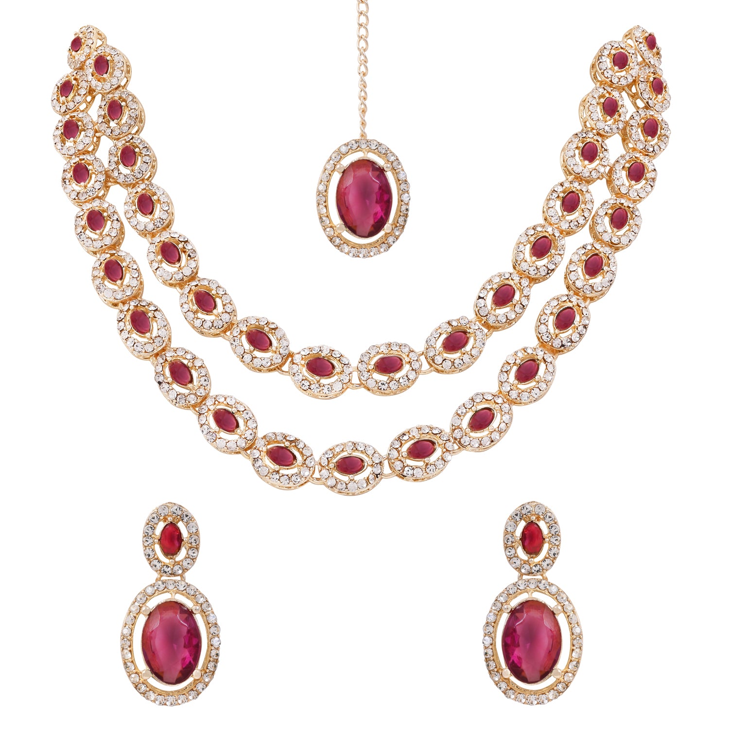 Ziyana Wine Necklace Set
