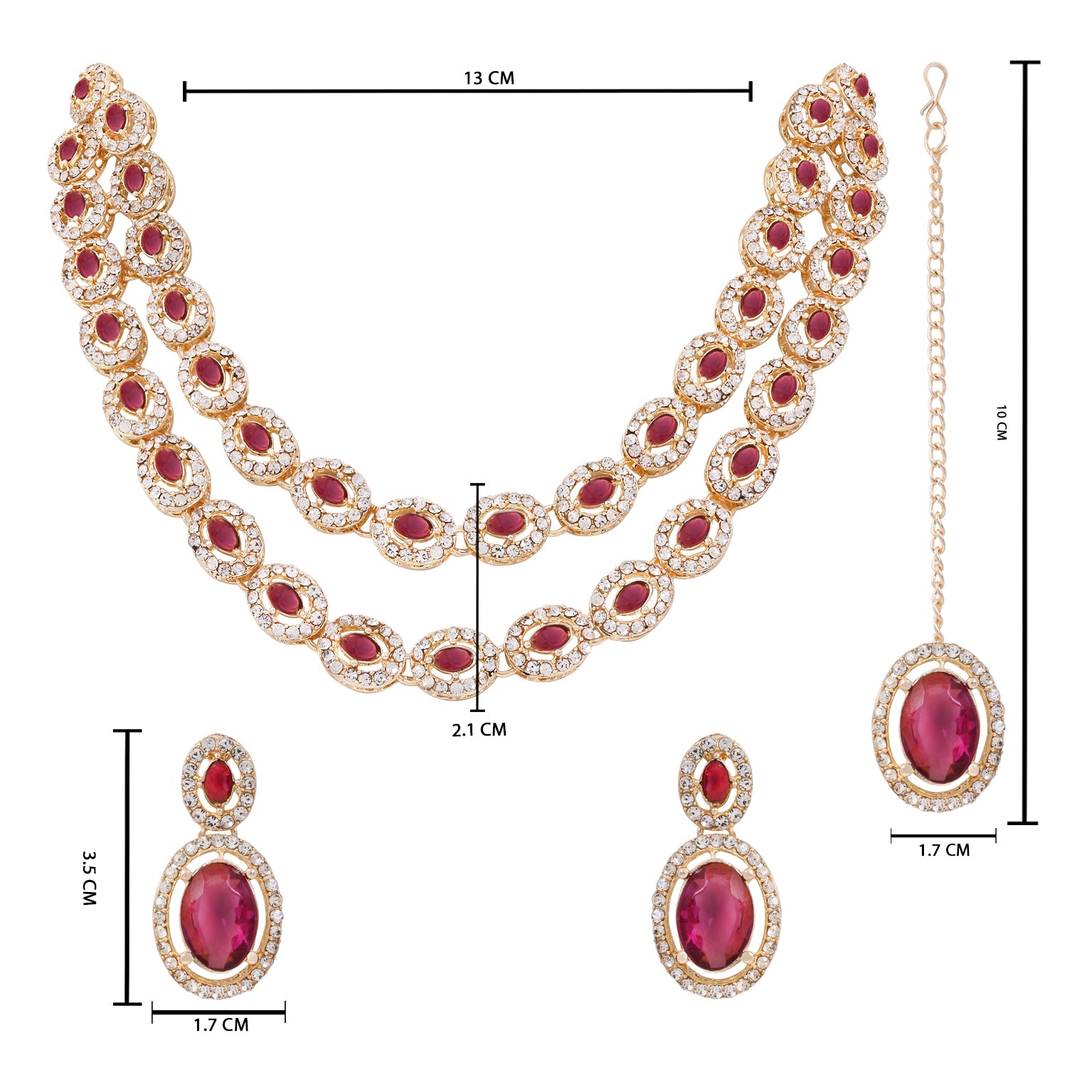 Ziyana Wine Necklace Set