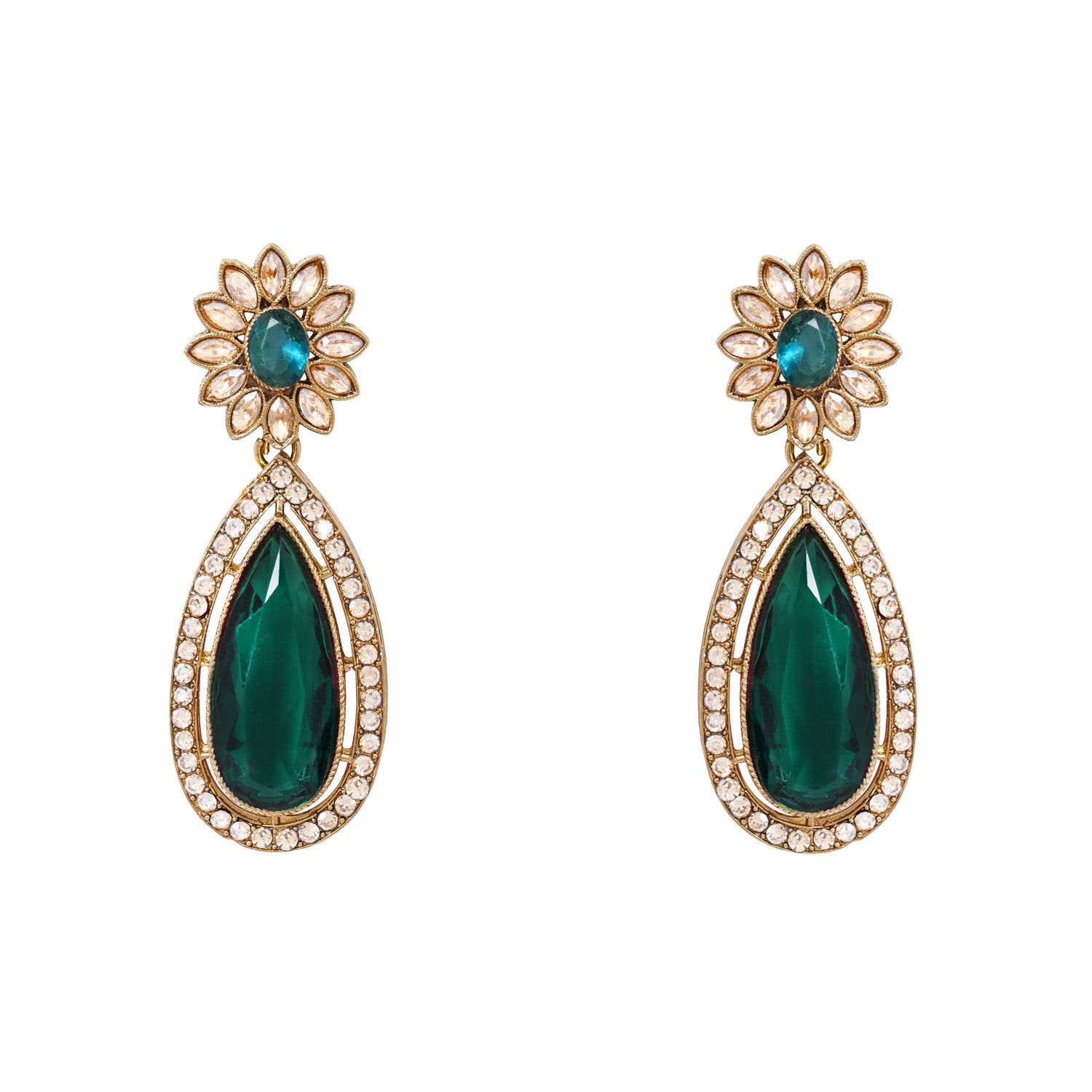 Nyathi -Traditional Green Temple Necklace Set