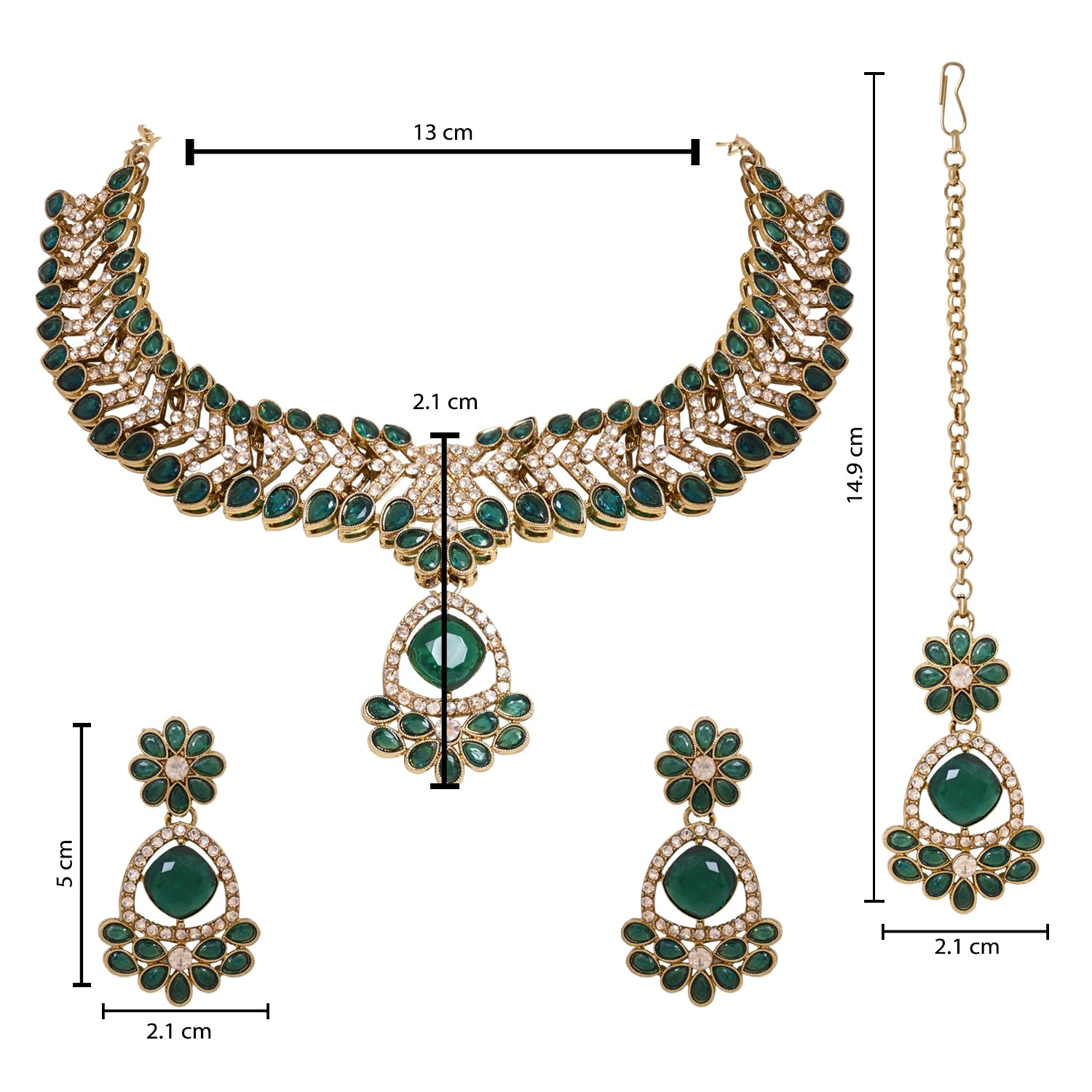 Aryahi - Bold Green Necklace Set