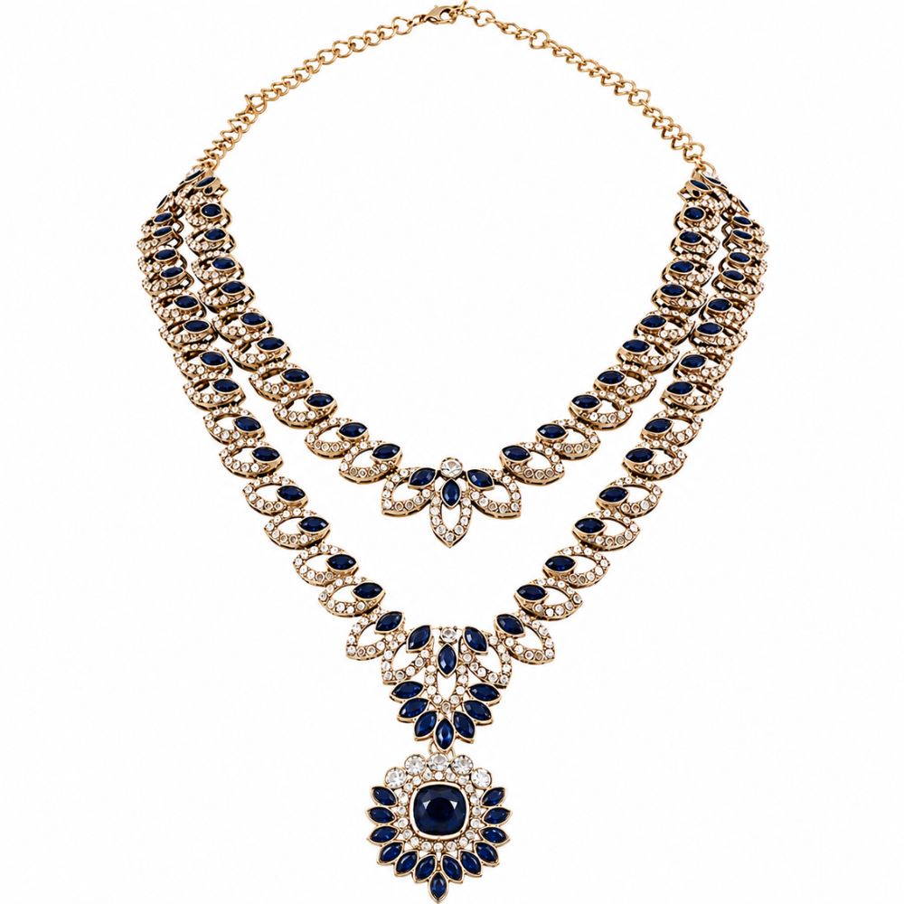 Ashvika -Montana colour Dual Layer Necklace Set