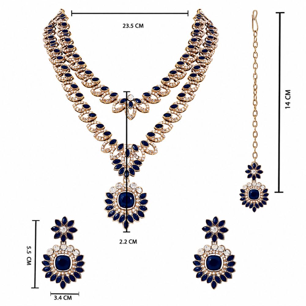 Ashvika -Montana colour Dual Layer Necklace Set
