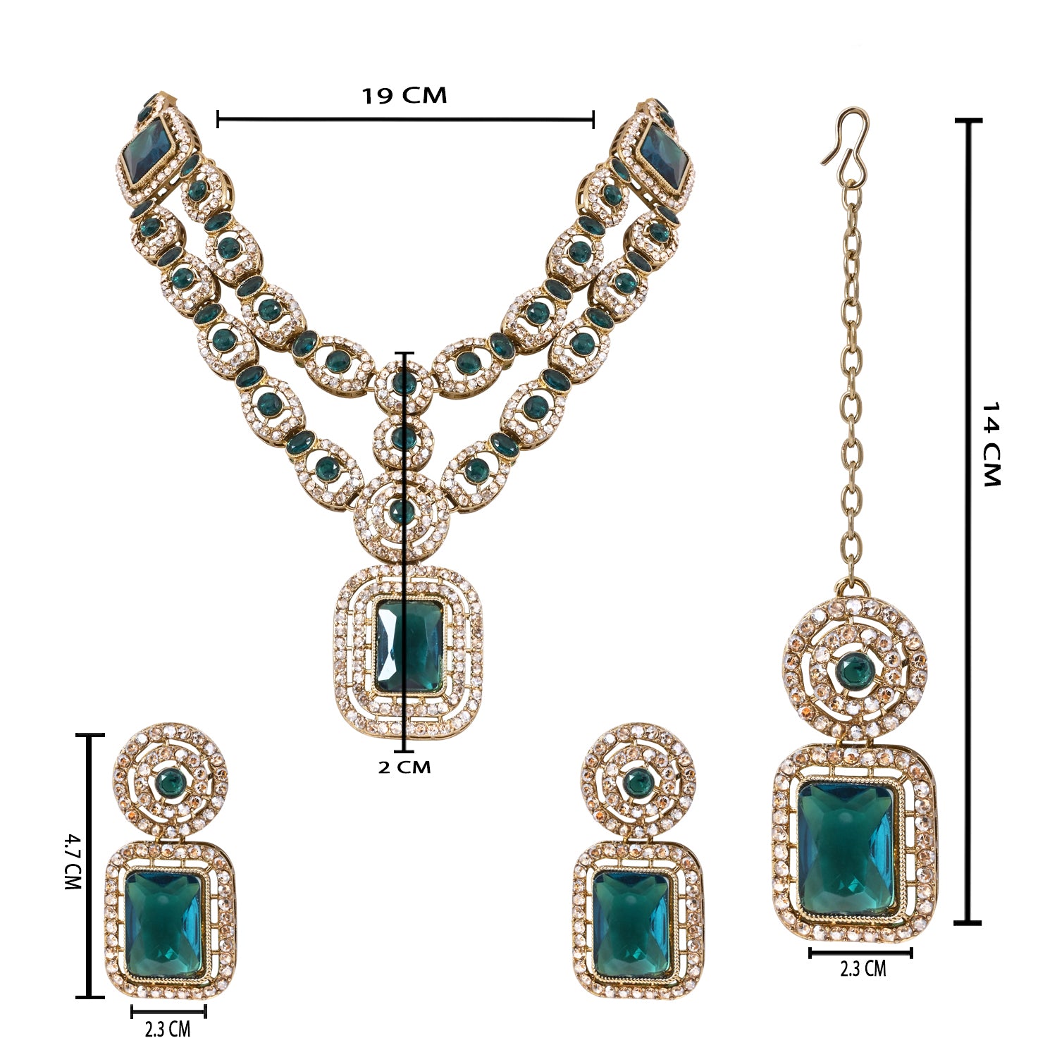 Divyani - Green Kundan Statement Necklace Set