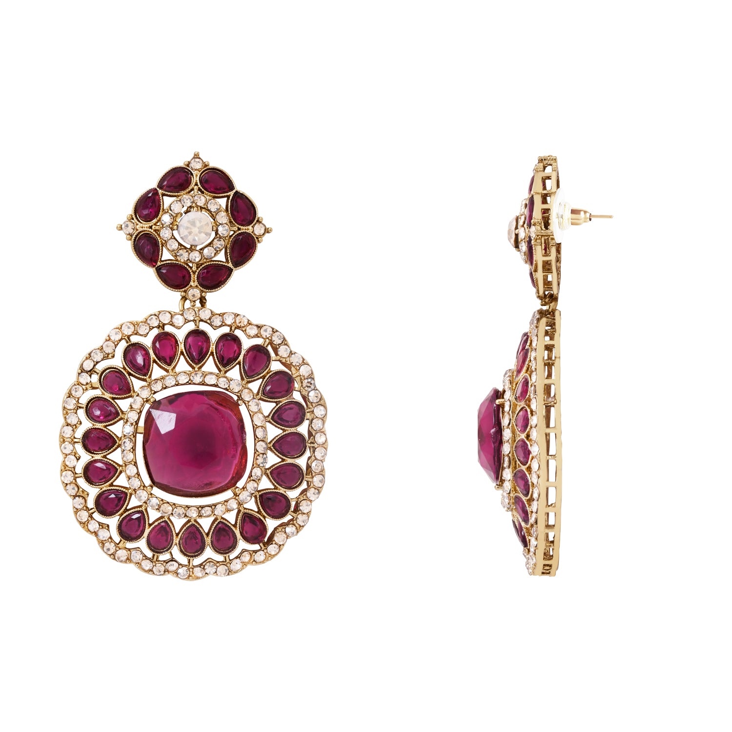 Ishira - Wine Square Necklace Set
