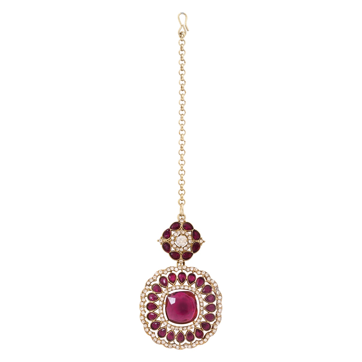 Ishira - Wine Square Necklace Set