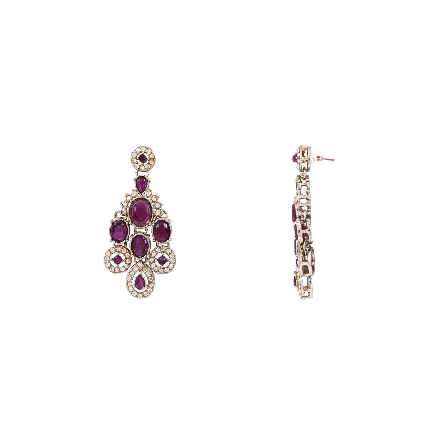 Nayesha - Vintage Wine Kundan Bridal Necklace Set